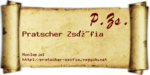 Pratscher Zsófia névjegykártya